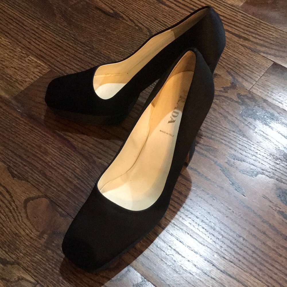 Prada Platform Satin Heels